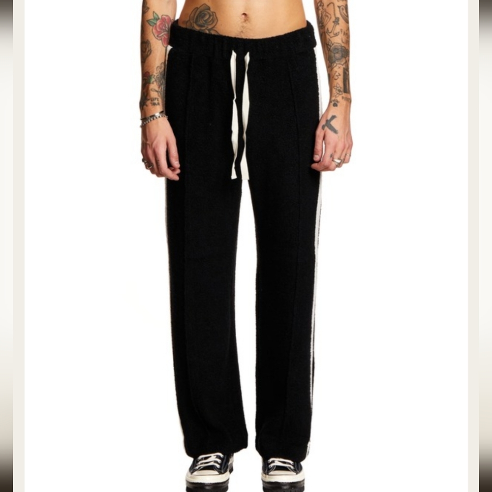 Casablanca Tennis Club black terry track trouser pants white stripe Farfetched